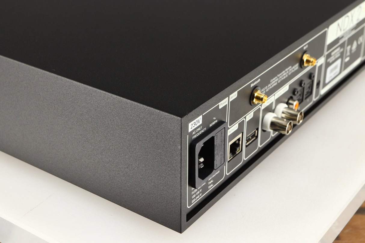 Rear right corner of a used Naim NDX2 Network Streamer in a black finish