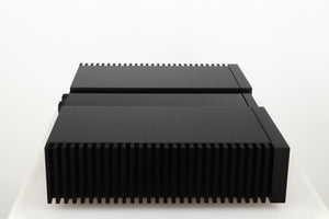 Left side view of a used Naim New Classic NAP250 Power Amplifier in a black finish