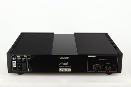 Rear view of a used Naim NPX300 Power Supply in a black finish