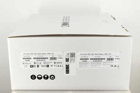 Box for a used Naim NSC 222 Streaming Pre Amplifier in a black finish