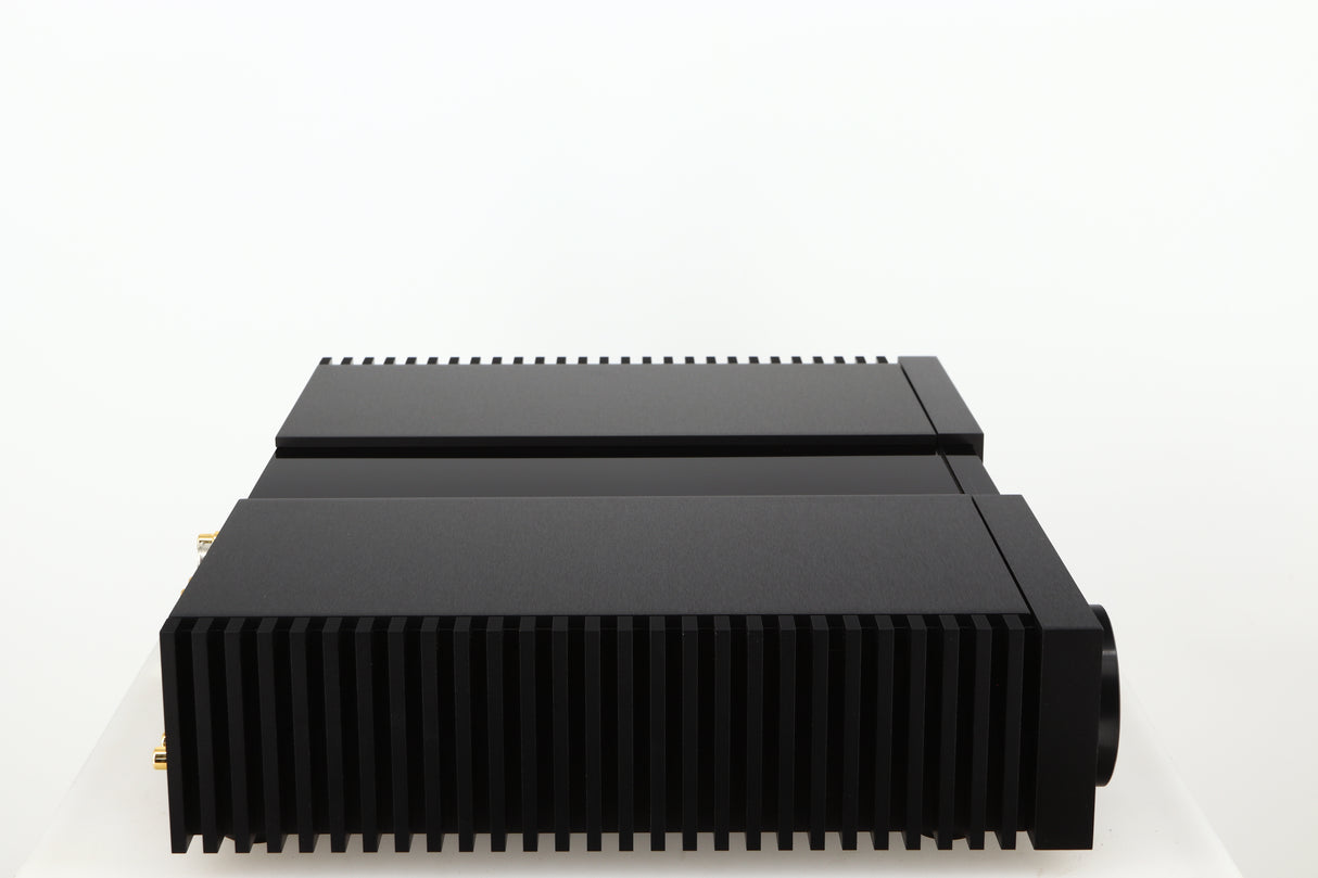 Left side view of a used Naim NSC222 Pre Amplifier in a black finish
