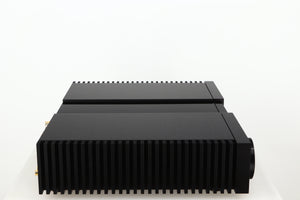 Left side view of a used Naim NSC222 Pre Amplifier in a black finish