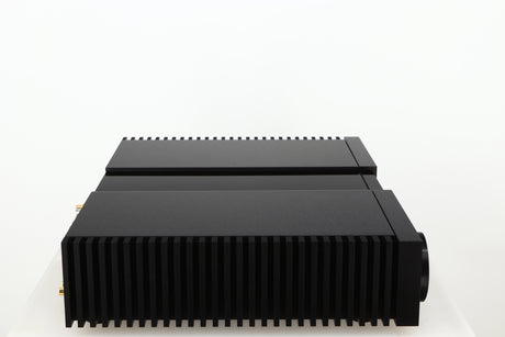 Left side view of a used Naim NSC222 Pre Amplifier in a black finish