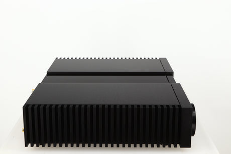 Left side view of a used Naim NSC222 Pre Amplifier in a black finish