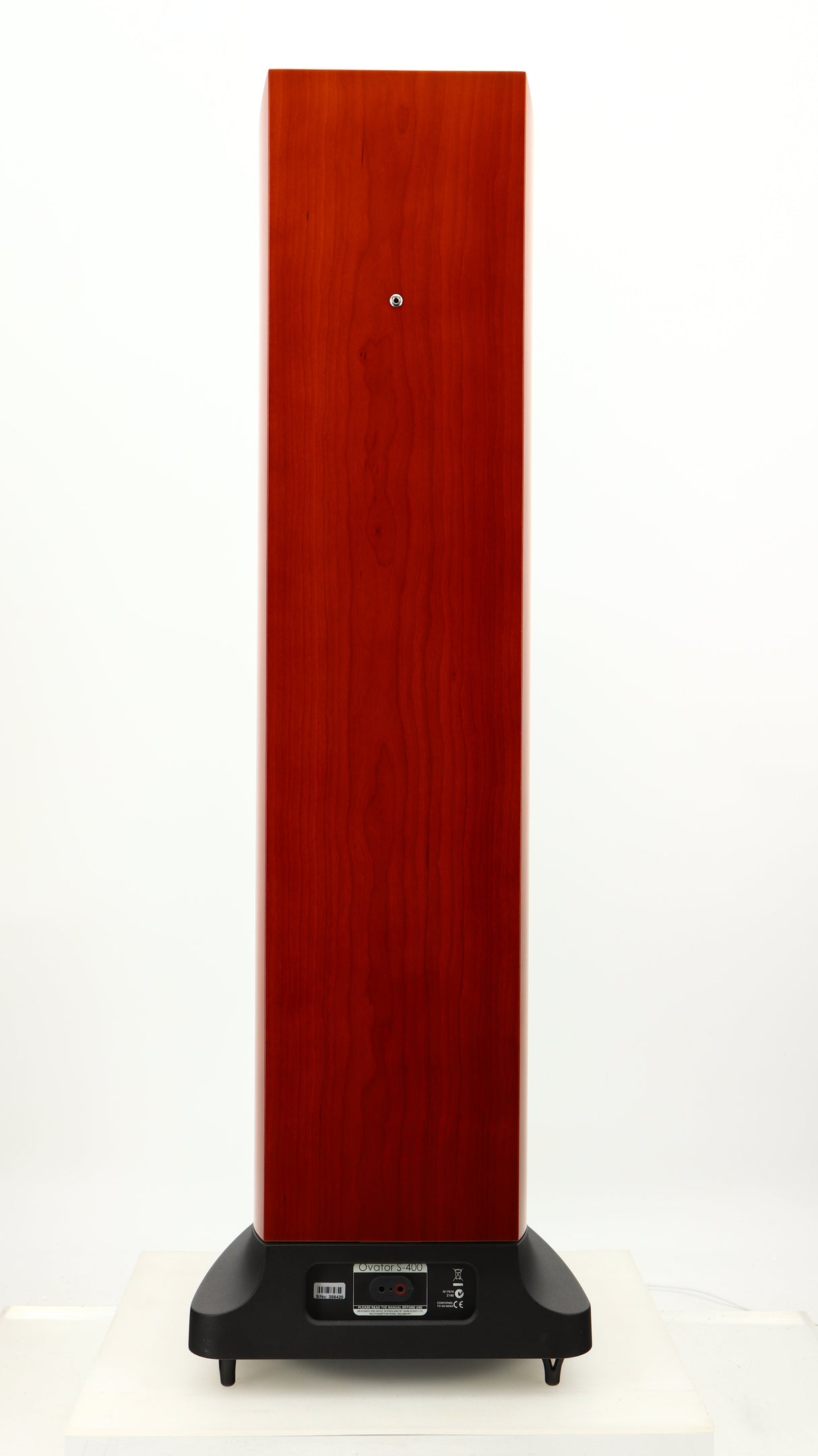 Rear view of a used Naim S-400 Ovator Floorstanding Speaker in a cherry finish