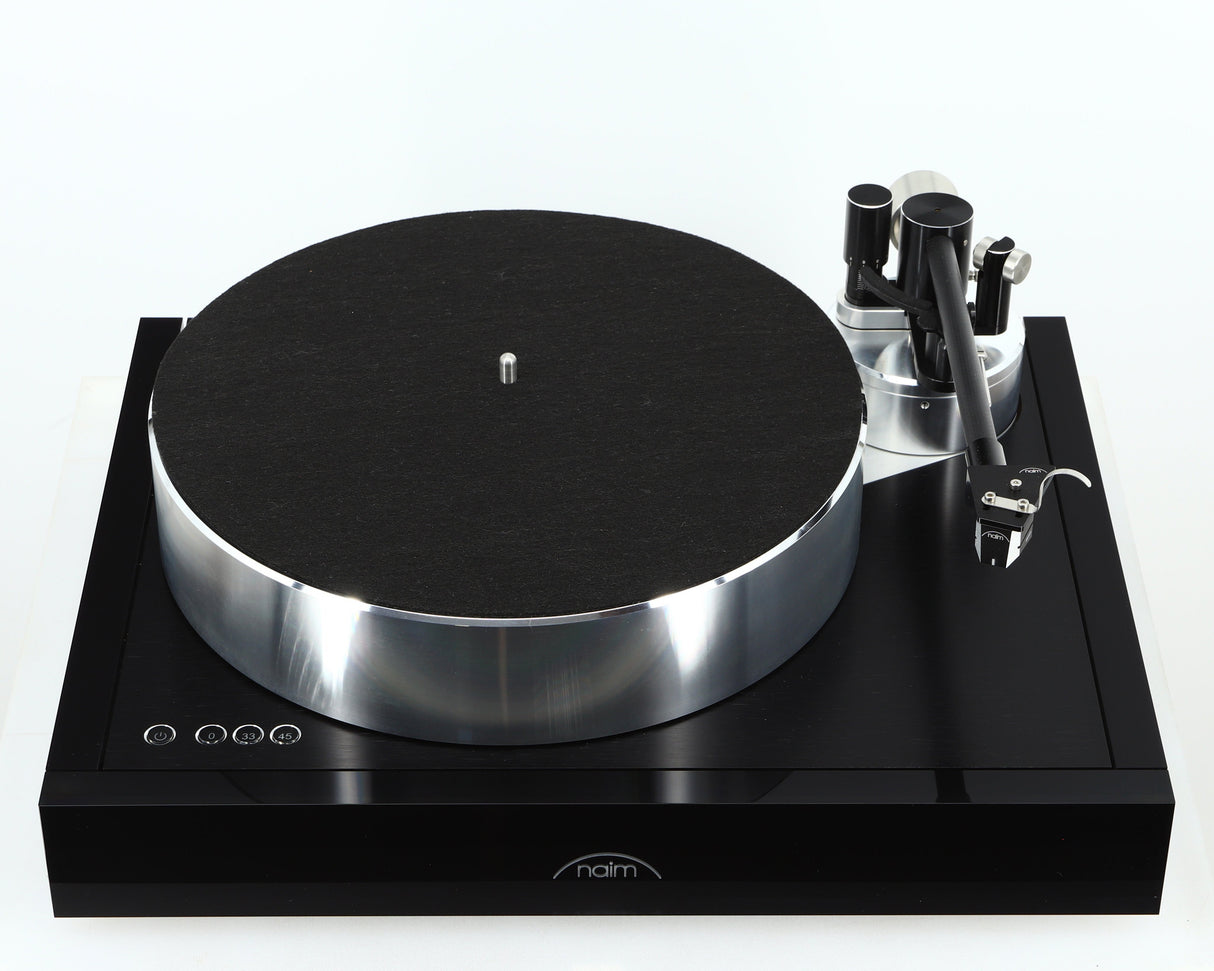 Front view of a used Naim Solstice Special Edition Turntable in a black finish