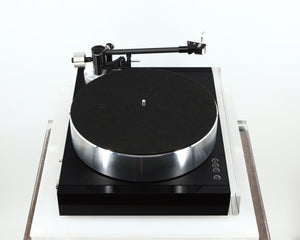 Left side view of a used Naim Solstice Special Edition Turntable in a black finish