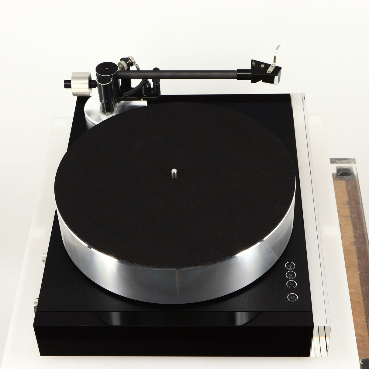Right side view of a used Naim Solstice Turntable Package in a black finish