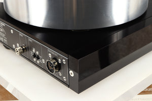 Rear left corner of a used Naim Solstice Turntable Package in a black finish