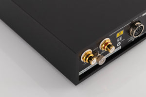 Rear right corner of a used Naim Stageline S Phonostage in a Black finish