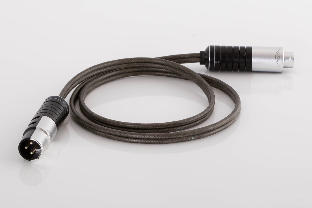 Front left angle of a used Naim Super Lumina 4 PIN DIN-XLR 1.0m Interconnect Cable
