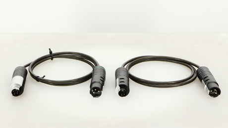 Front view of used Naim Super Lumina 4PIN DIN-XLR Interconnect Cables in a black finish
