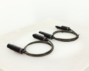 Rear right angle of used Naim Super Lumina 4PIN DIN-XLR Interconnect Cables in a black finish