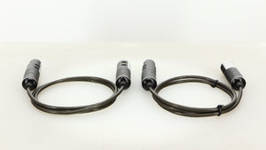 Rear view of used Naim Super Lumina 4PIN DIN-XLR Interconnect Cables in a black finish