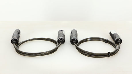 Rear view of used Naim Super Lumina 4PIN DIN-XLR Interconnect Cables in a black finish