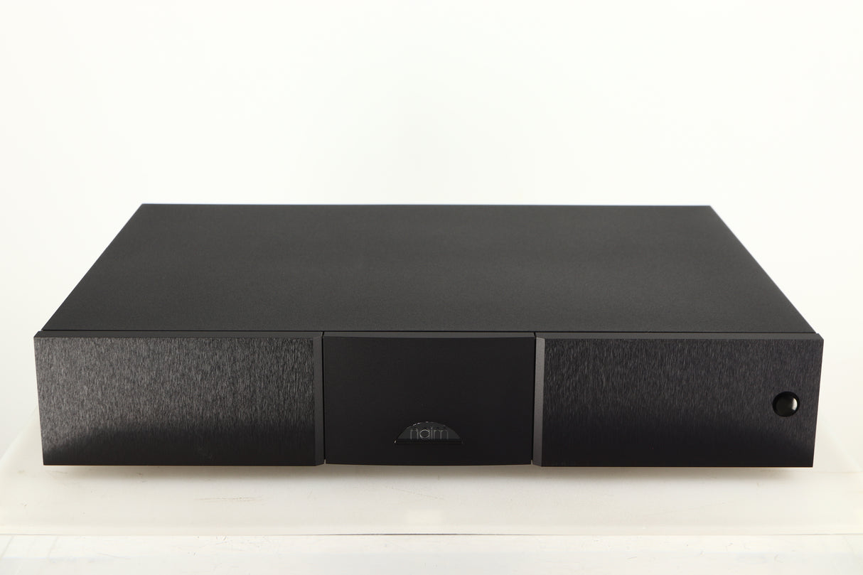 Front view of a used Naim Supercap DR Power Supply in a black finish