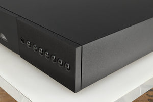 Front right corner of a used Naim Supernait 2 Integrated Amplifier in a black finish
