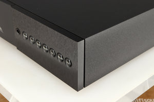 Front right corner of a used Naim Supernait 3 Integrated Amplifier in a black finish
