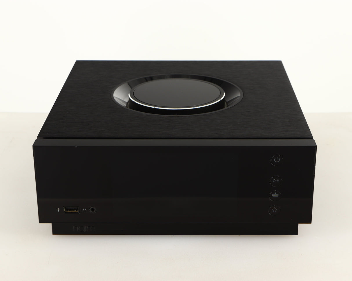 Front view of a used Naim Uniti Atom HDMI Integrated System in a black finish