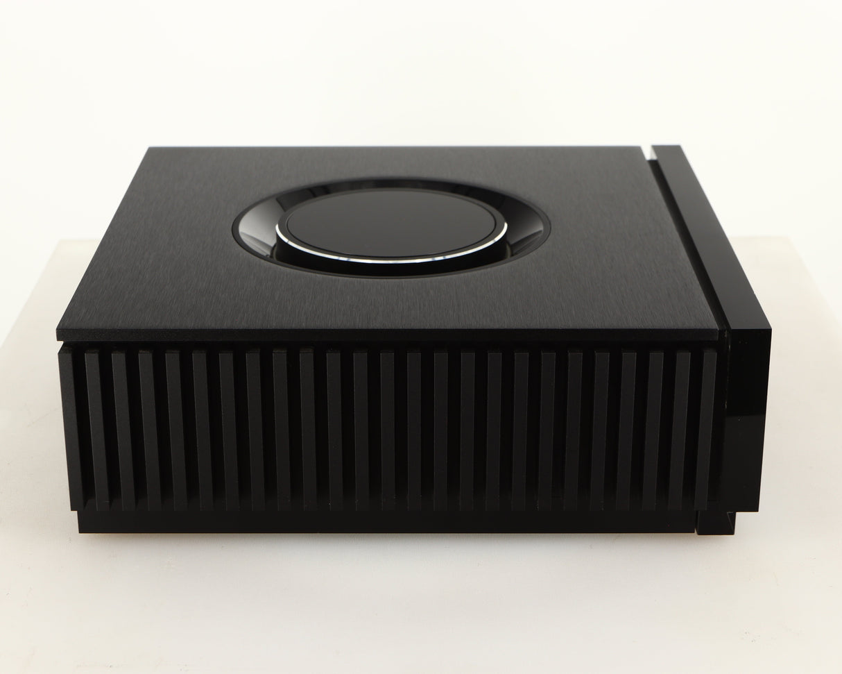 Left side view of a used Naim Uniti Atom HDMI Integrated System in a black finish