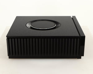 Left side view of a used Naim Uniti Atom HDMI Integrated System in a black finish