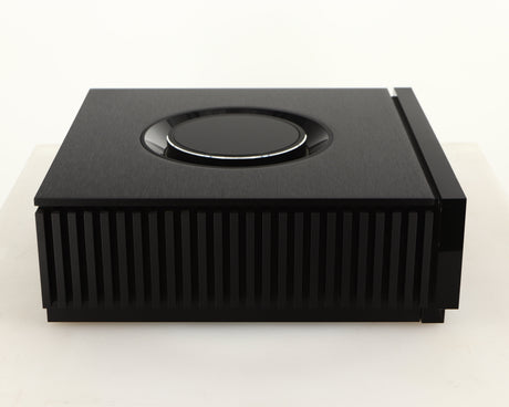 Left side view of a used Naim Uniti Atom HDMI Integrated System in a black finish
