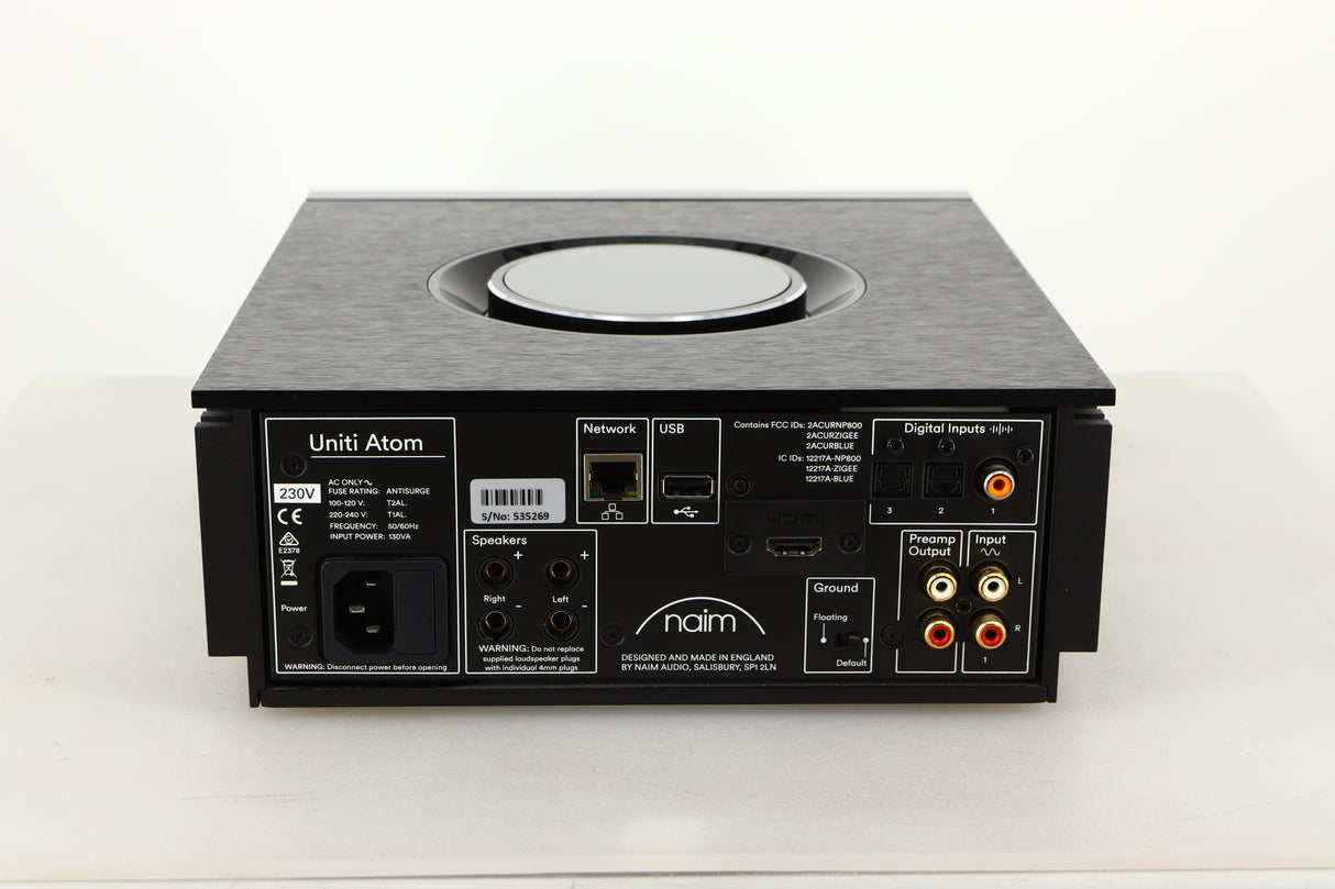 Rear view of a used Naim Uniti Atom HDMI Integrated System 