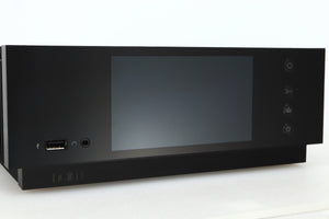Close up view of a used Naim Uniti Atom HDMI Streaming Amplifier showing the fascia