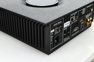 Rear left corner view of a used Naim Uniti Atom HDMI Streaming Amplifier