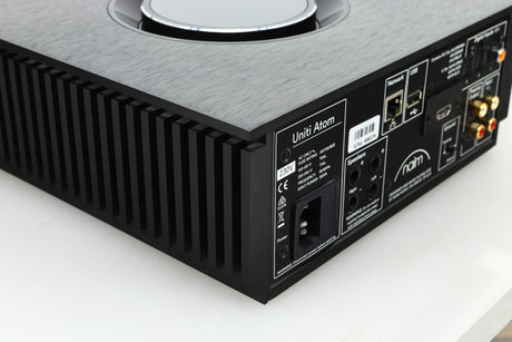 Rear left corner view of a used Naim Uniti Atom HDMI Streaming Amplifier