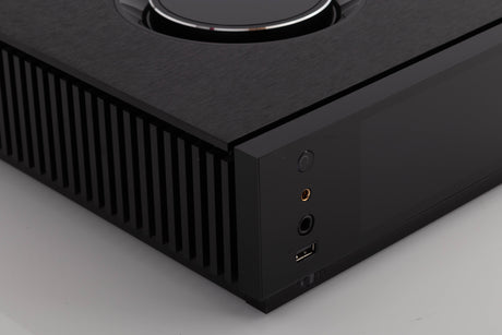 Front left corner view of a used Naim Uniti Atom Headphone Edition Integrated System