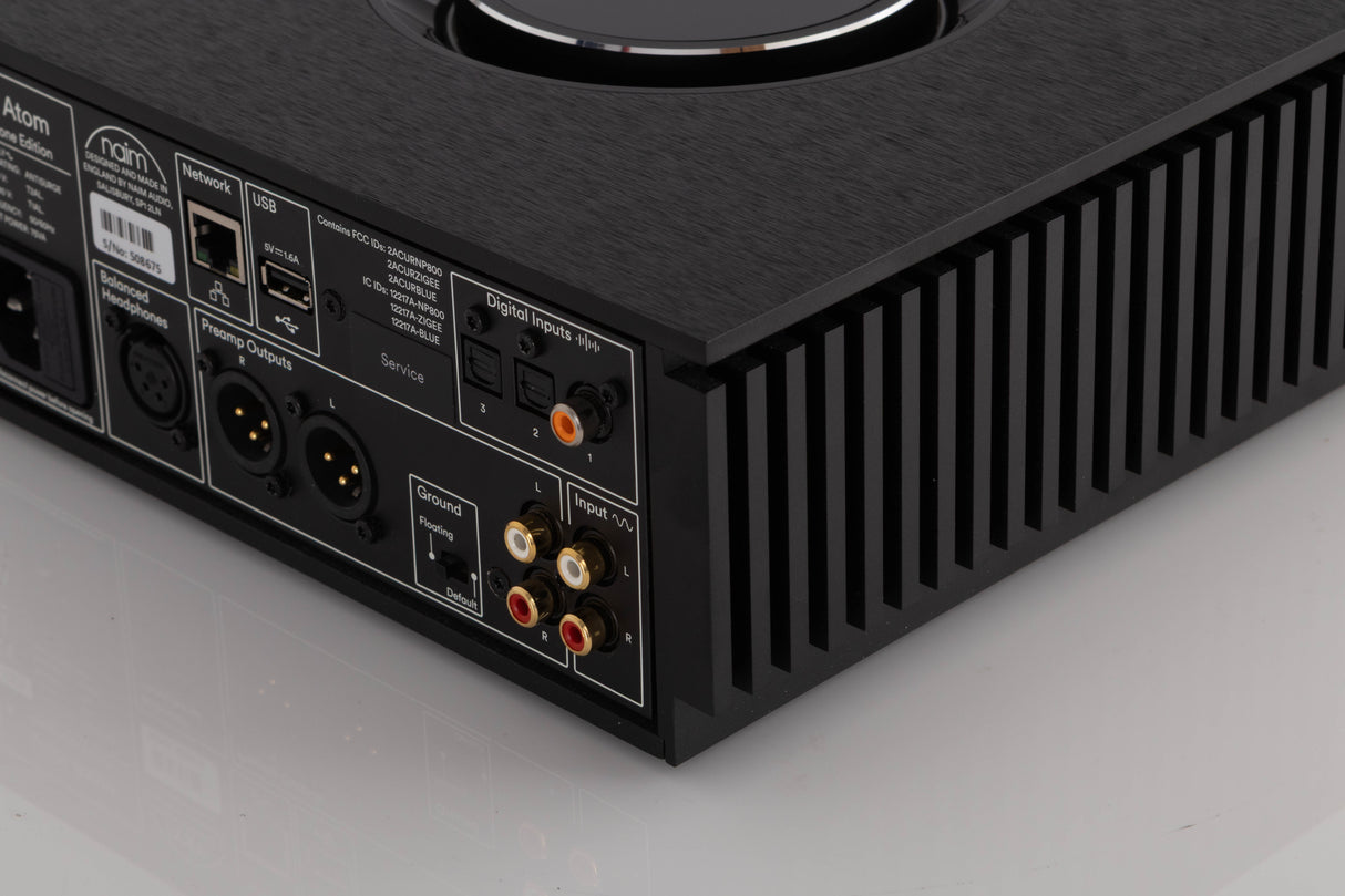 Rear right corner view of a used Naim Uniti Atom Headphone Edition Integrated System