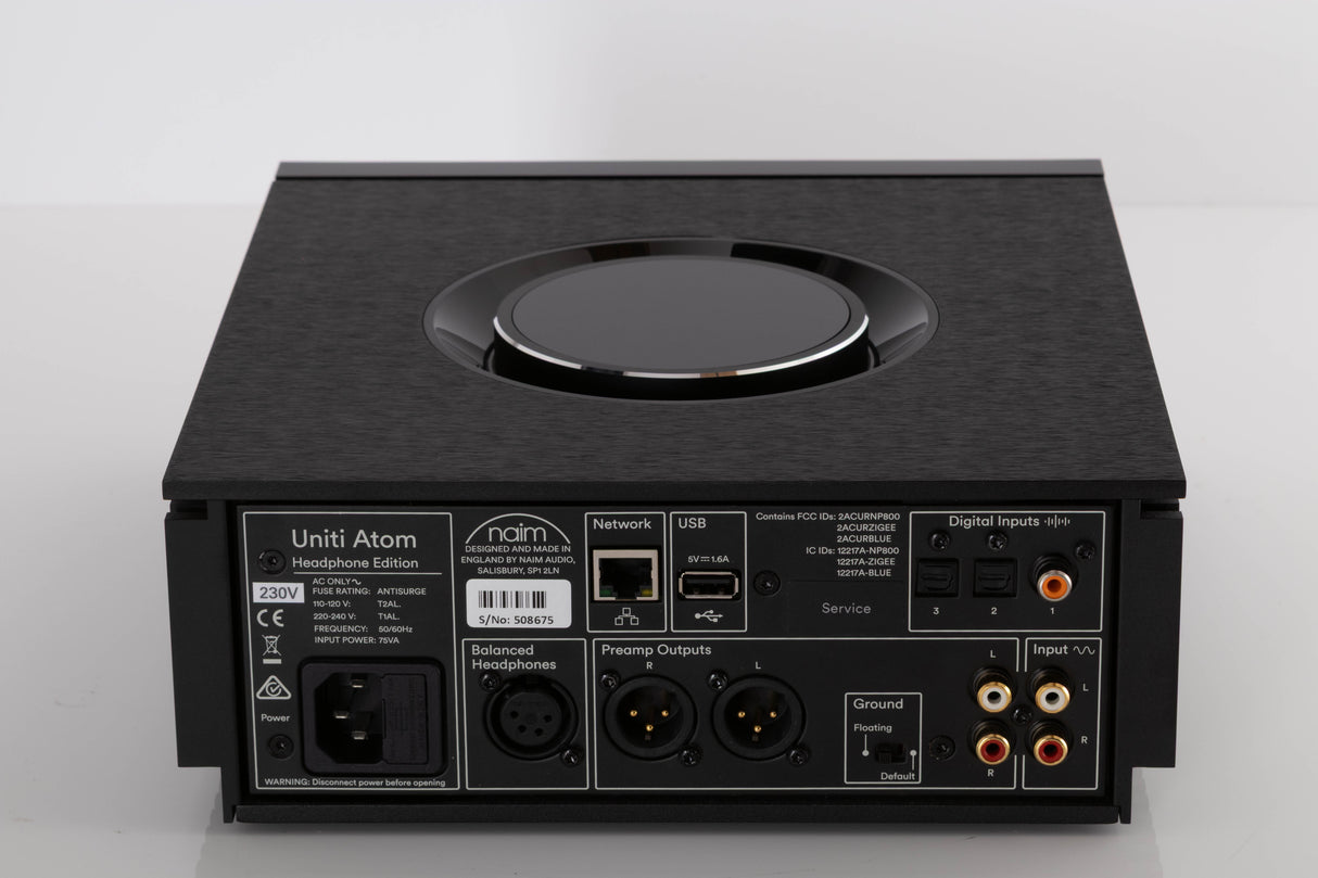 Rear view of a used Naim Uniti Atom Headphone Edition Integrated System