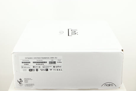 Box for a used Naim Uniti Atom Headphone Edition Streaming Amplifier in a black finish