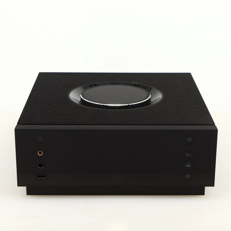 Front view of a used Naim Uniti Atom Headphone Edition Streaming Amplifier in a black finish