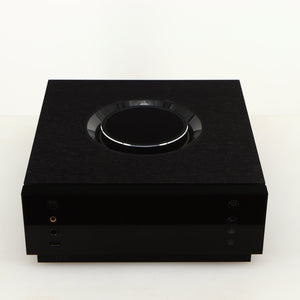 Top of a used Naim Uniti Atom Headphone Edition Streaming Amplifier in a black finish