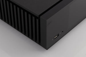Front left corner of a used Naim Uniti Atom Integrated System in a Black finish