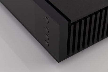 Front right corner of a used Naim Uniti Atom Integrated System in a Black finish