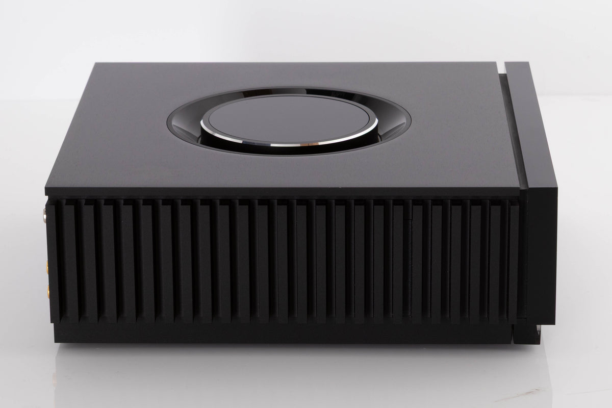 Left side view of a used Naim Uniti Atom Integrated System in a Black finish