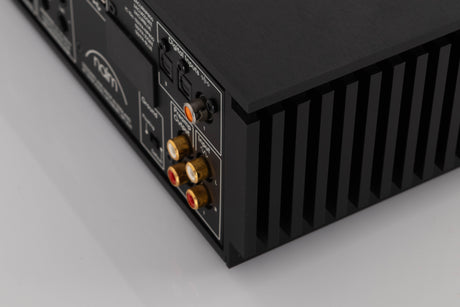 Rear left corner of a used Naim Uniti Atom Integrated System in a Black finish
