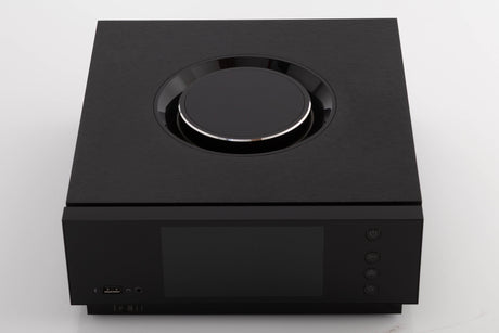 Top of a used Naim Uniti Atom Integrated System in a Black finish