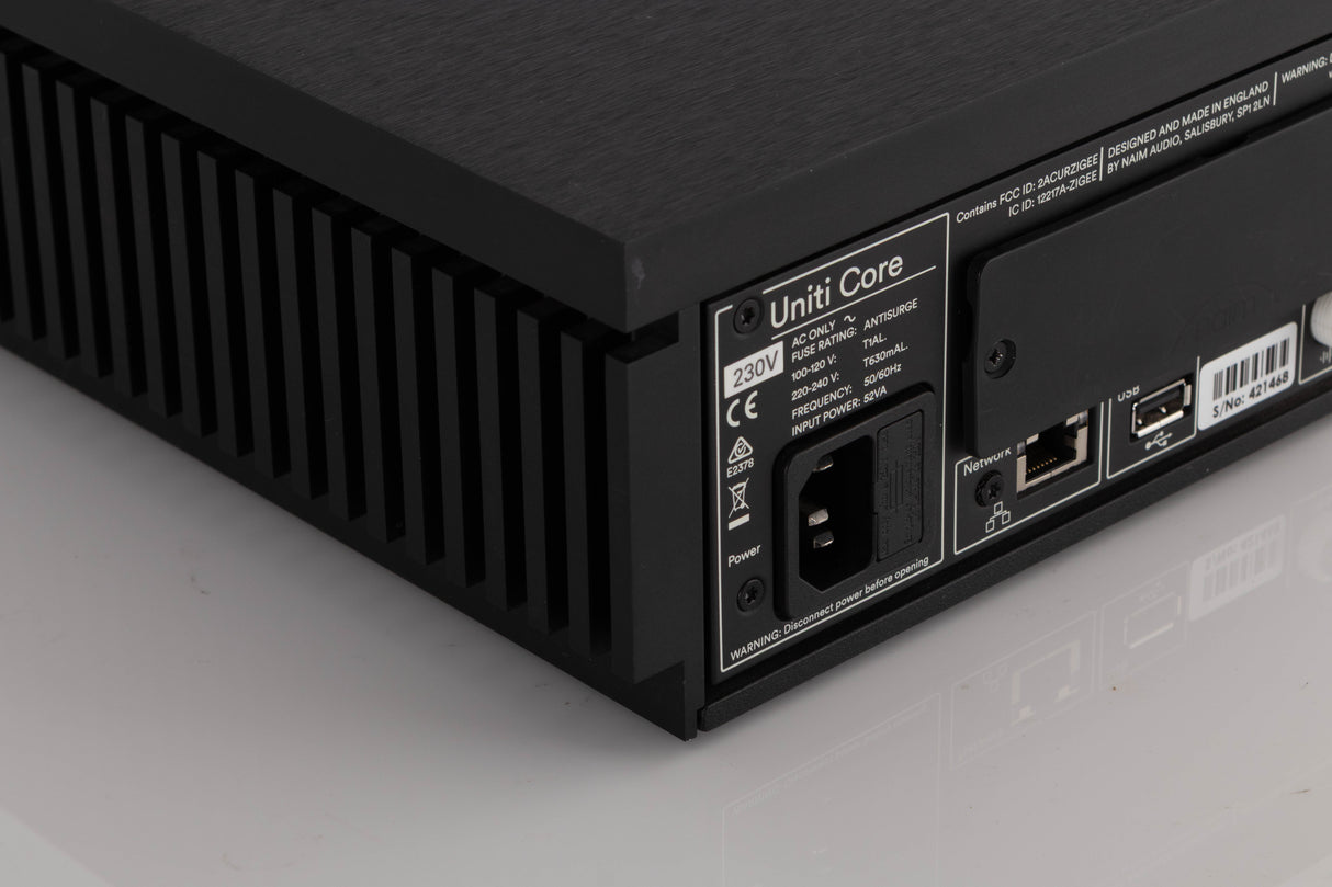 Rear left corner view of a used Naim Uniti Core Server