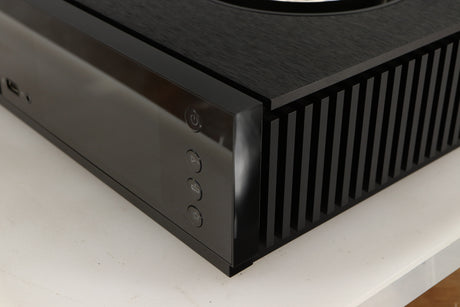 Front right corner of a used Naim Uniti Nova Integrated System in a black finish