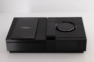 Top of a used Naim Uniti Star Integrated Music System in a Black finish showing Manual and Remote