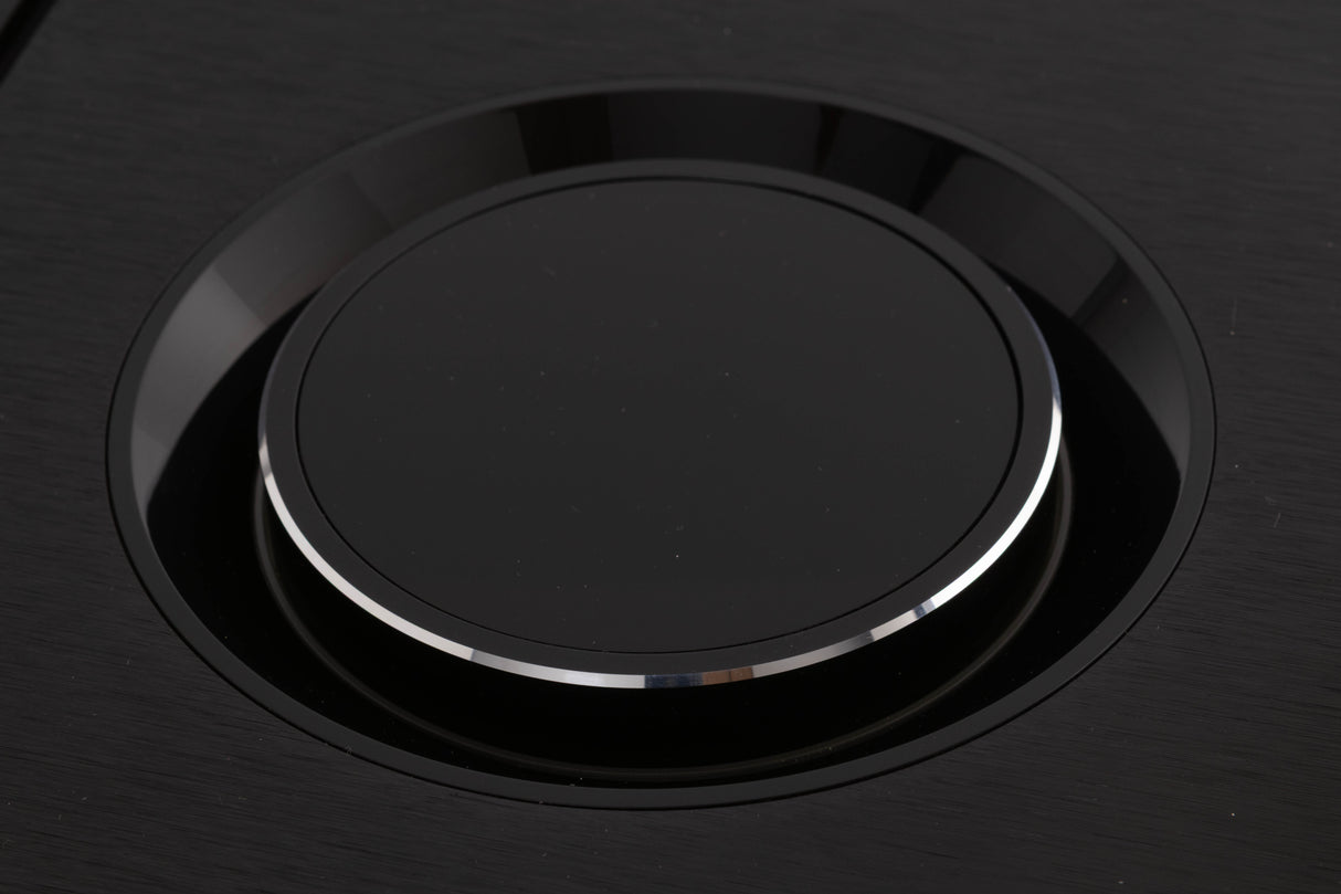Close up of a used Naim Uniti Star Integrated Music System in a Black finish showing control knob on top
