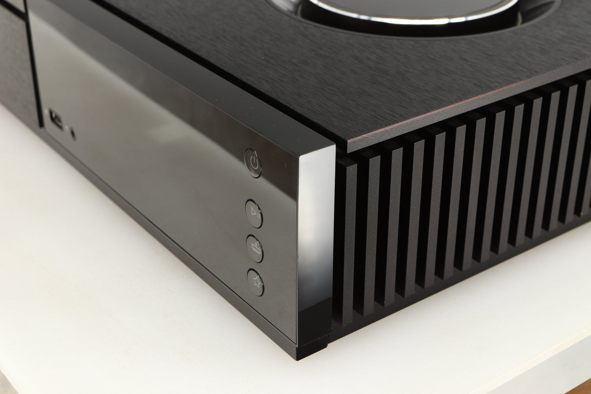 Front right corner of a used Naim Uniti Star Integrated Music System in a black finish