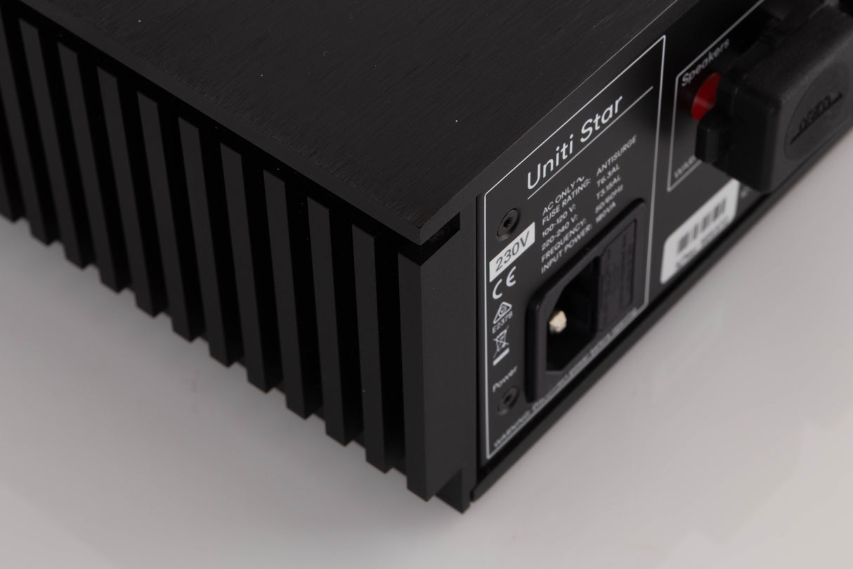 Rear right corner of a used Naim Uniti Star Integrated Music System in a Black finish