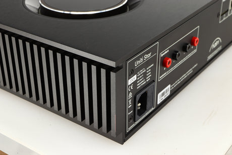 Rear right corner of a used Naim Uniti Star Integrated Music System in a black finish