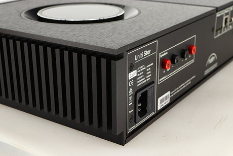 Rear right corner of a used Naim Uniti Star Integrated Music System in a black finish