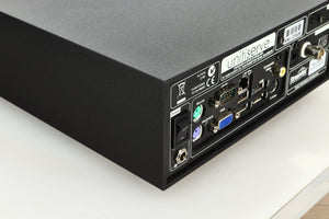 Close up view of a used Naim Unitiserve 2TB Music Server back left corner